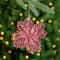 Pack of 4 Glittered Pink Poinsettia Christmas Ornaments 6"